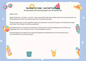 Vorschau - Spiele - Sommer: Ich habe – wer hat? Kostenlos - Seite 1