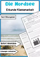 Vorschau - Arbeitsblätter - Die Nordsee Wattenmeer Erdkunde Klassenarbeit - Deckblatt