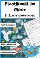 Vorschau - Arbeitsblätter - Plastikmüll im Meer Erdkunde Klassenarbeit - Deckblatt