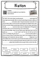 Aperçu - Inclusion - Nation – Fiche : texte à trous, compréhension orale et mots mêlés - Page 1