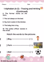 Aperçu - Apprentissages en autonomie - English: Mastering Nouns & The Alphabet | 20 Worksheets | Kindergarten & CP - Page 2