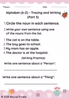 Aperçu - Apprentissages en autonomie - English: Mastering Nouns & The Alphabet | 20 Worksheets | Kindergarten & CP - Page 3