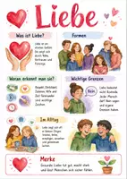 Vorschau - Arbeitsblätter - Lernposter + Arbeitsblätter zum Thema "Liebe" + Lösung & MP3 + Mindmap + Infografik - Deckblatt
