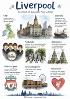 Vorschau - Arbeitsblätter - Lernposter + Arbeitsblätter zum Thema "Liverpool" + Lösung & MP3 + Mindmap + Infografik - Deckblatt