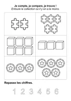 Aperçu - Feuilles d'exercices - Numération moins, plus et autant (maternelle, CP, inclusion) - Page 2