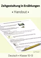 Vorschau - Merkblätter - Handout/ Übersicht zum Thema "Zeitgestaltung in Erzählungen" Deutsch Q1/Q2 - Deckblatt