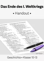 Vorschau - Präsentationen/Tafelbilder - Ende des Ersten Weltkriegs/ Kriegsniederlage • Handout - Deckblatt