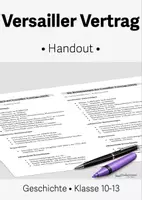 Vorschau - Präsentationen/Tafelbilder - Versailler Vertrag • Handout • Klasse 10-13 - Deckblatt