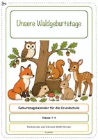 Vorschau - Mal- und Bastelvorlagen - Geburtstagskalender Grundschule Klasse 1–4 – 4 Designs in Farbe & zum Ausmalen - Seite 2