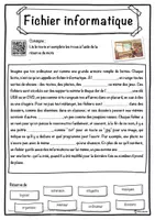 Aperçu - Inclusion - Fichier informatique – Fiche : texte à trous, compréhension orale et mots mêlés - Page 1