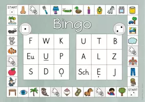 Vorschau - Stationenlernen - Anlaute hören – 8 Brettspiele im Bingoformat | Grundschrift & Druckschrift (Deutsch Klasse 1) - Seite 1