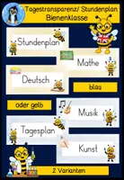Vorschau - Poster - Klassentier Biene Tagestransparenz Bienenklasse 🐝 | Stundenplankarten & Tagesstruktur | | Grundschule - Deckblatt
