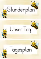 Vorschau - Poster - Klassentier Biene Tagestransparenz Bienenklasse 🐝 | Stundenplankarten & Tagesstruktur | | Grundschule - Seite 1