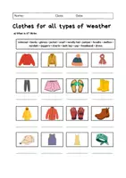 Vorschau - Arbeitsblätter - Clothes for all Types of Weather: Vocabulary (English) - Seite 1