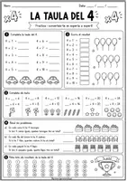 Vista previa - Refuerzo / NEE / Materiales de apoyo - Taules de multiplicar de l'1 al 10 - página 3