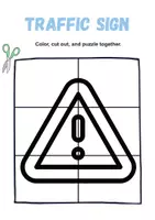 Vorschau - Arbeitsblätter - Cutting & Jigsaw Puzzles - Verkehrsschilder / Verkehrszeichen / Traffic signs - (Englisch) - Seite 1