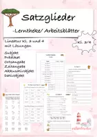 Vorschau - Unterrichtsreihen - Satzglieder Arbeitsblätter/ Lerntheke (Kl. 3/4) - Deckblatt