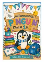 Vorschau - Mal- und Bastelvorlagen - Pinguin Pinguinklasse Willkommen Klasse 1 und 2 - Deckblatt
