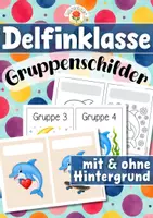 Vorschau - Stationenlernen - Delfinklasse - Gruppenschilder (Klassentier) - Deckblatt