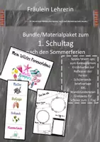 Vorschau - Mal- und Bastelvorlagen - Bundle/Paket Materialien für den 1. Schultag! - Deckblatt