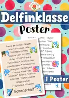 Vorschau - Poster - Delfinklasse - Poster | Klassenraumdekoration (Klassentier) - Deckblatt