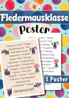 Vorschau - Poster - Fledermausklasse - Poster | Klassenraumdekoration (Klassentier) - Deckblatt