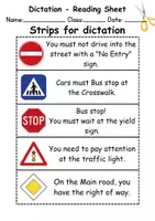 Vorschau - Arbeitsblätter - Dictate: Verkehrsschilder / Verkehrszeichen / Traffic signs - Englisch Ditkat - Seite 1
