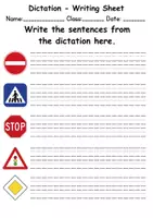 Vorschau - Arbeitsblätter - Dictate: Verkehrsschilder / Verkehrszeichen / Traffic signs - Englisch Ditkat - Seite 2