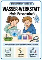 Vorschau - Arbeitsblätter - Wasser-Werkstatt: 9 Experimente Klasse 2-3 - Deckblatt