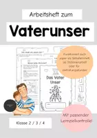 Vorschau - Arbeitsblätter - Vater Unser Arbeitsheft oder Lerntheke - Religion Klasse 2/3/4 - Deckblatt