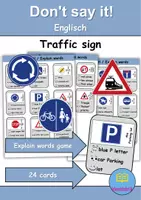 Vorschau - Spiele - Don't say it!: Verkehrsschilder / Verkehrszeichen / Traffic signs - Englisch Spiel (Sag es nicht!) - Deckblatt