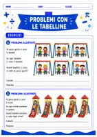 anteprima - Esercizi - Problemi illustrati con le tabelline - Pagina 1