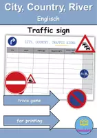 Vorschau - Mal- und Bastelvorlagen - Verkehrsschilder / Verkehrszeichen / Traffic signs - City Country River / Stadt Land Fluss - Englisch - Deckblatt