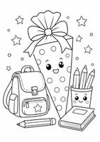Vorschau - Mal- und Bastelvorlagen - Freebie Ausmalbilder Einschulung – Schulanfang | Malvorlagen für die 1. Klasse & Kunst Grundschule - Seite 3