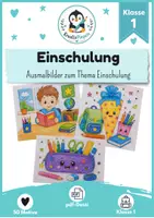 Vorschau - Mal- und Bastelvorlagen - 50 Ausmalbilder Einschulung – Schulanfang | Malvorlagen für die 1. Klasse & Kunst Grundschule - Deckblatt
