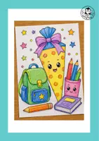 Vorschau - Mal- und Bastelvorlagen - 50 Ausmalbilder Einschulung – Schulanfang | Malvorlagen für die 1. Klasse & Kunst Grundschule - Seite 2