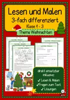 Vorschau - Stundenentwürfe - Lesen und Malen Weihnachten - Deckblatt