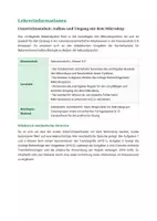 Vorschau - Stundenentwürfe - Biologie: Aufbau und Umgang mit dem Mikroskop - Klasse 5/6 - Seite 1