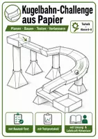 Vorschau - Arbeitsblätter - Kugelbahn-Challenge aus Papier: Planen, bauen und testen (Klasse 6-8) - Deckblatt
