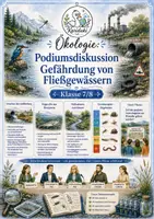 Vorschau - Arbeitsblätter - Ökosystem Fließgewässer: Gefährdungen – Podiumsdiskussion mit Rollen | Klasse 7/8 - Deckblatt
