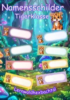 Vorschau - Bildkarten - Namensschilder 🐯 Tigerklasse Tiger 🐯Schulstart | Einschulung - Deckblatt