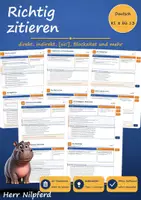 Vorschau - Stationenlernen - Richtig zitieren: digitale Lerntheke mit 20 Stationen und Lösungen (Deutsch, Klasse 8 bis 13) - Deckblatt