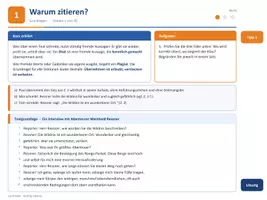 Vorschau - Stationenlernen - Richtig zitieren: digitale Lerntheke mit 20 Stationen und Lösungen (Deutsch, Klasse 8 bis 13) - Seite 1
