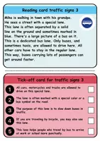 Vorschau - Spiele - Reading task cards: Verkehrsschilder / Verkehrszeichen / Traffic signs - Englisch (Wendekarten) - Seite 3