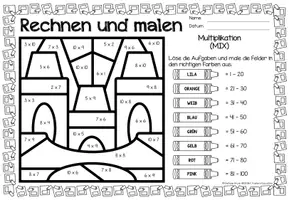 Vorschau - Arbeitsblätter - Rechen-Mal-Blätter - Multiplikation (Back to school) Schulanfang Einmaleins Erste Schulwoche Schuljahresbeginn - Seite 3