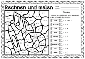 Vorschau - Arbeitsblätter - Rechen-Mal-Blätter - Division (Back to school) Schulanfang Einmaleins Erste Schulwoche Schuljahresbeginn - Seite 2