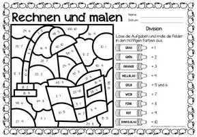Vorschau - Arbeitsblätter - Rechen-Mal-Blätter - Division (Back to school) Schulanfang Einmaleins Erste Schulwoche Schuljahresbeginn - Seite 3