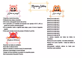 Vista previa - Juegos / Gamificación - Juego de parejas de las tablas de multiplicar - página 1