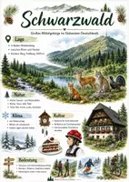 Vorschau - Arbeitsblätter - Lernplakat + Arbeitsblätter zum Thema "Schwarzwald" + Lösung & MP3 + Mindmap + Infografik - Deckblatt