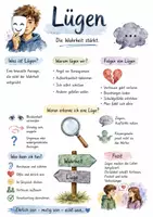 Vorschau - Arbeitsblätter - Lernposter + Arbeitsblätter zum Thema "Lüge" + Lösung & MP3 + Mindmap + Infografik - Deckblatt